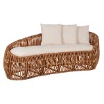SOFA-LOUNGER LANTRY NATURRATTAN – WEIßE KISSEN 215x60x78 cm