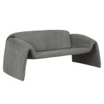 SOFA 2-SITZER TREK METALLGESTELL-GRAUER STOFF 160x80x63Hcm