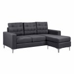 "SANTINO" Ecksofa umkehrbar aus grauem Stoff 192X129X82Y cm WW3152.01
