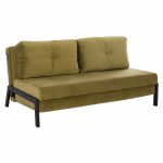SCHLAFCOUCH AUS SAMT IN OLIVE GRÜN 2½ SITZE 150x87x79 cm