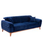 SCHLAFSOFA "BENNINGTON" 3-SITZER IN BLAU 240x95x80 cm