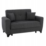 2-SITZER-SOFA-BETT, HOHE RÜCKENLEHNE, GRAU, 190x84x88cm