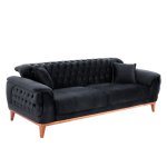 SCHLAFSOFA "BENNINGTON" 3-SITZER IN SCHWARZ 240x95x80 cm