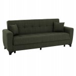 SCHLAFSOFA 3-SITZER HOHE RÜCKENLEHNE OLIVGRÜN 225x84x88
