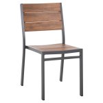 ALUMINIUMSTUHL DUNKELGRAU MIT POLYWOOD 46x52x86Hcm