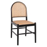 CHAIR BEECH WOOD BLACK-RATTAN BEIGE 43x50x87 cm