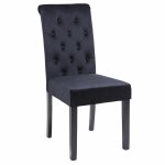 STUHL "ROXIE" AUS SCHWARZEM SAMT MIT HOLZFÜßEN 46,5x61,5x100 cm