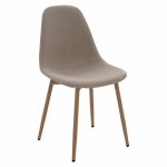 STUHL "LEONARDO" AUS BEIGEM STOFF MIT METALLBEINEN 45x47x87 cm