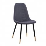 Stuhl Lucille mit Samtstoff in Grau