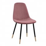 Stuhl Lucille mit Samtstoff in Rosé