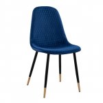 Stuhl Lucille mit Samtstoff in Blau