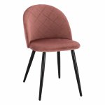 Stuhl "Oded" mit Metallbeinen aus rose Samt 49x57x79cm