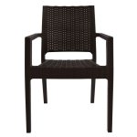 Stuhl aus Polypropylen mit Armenlehnen in Braun 57x55,5x89cm