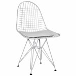"SARA" Designerstuhl aus Metall weiß mit Kissen