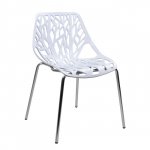 "ELSA" Design Stuhl mit weißem Sitz und Metallbeinen
