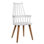 Sessel yvonne mit holz beine in weiß