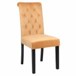 STUHL "ROXIE" AUS GELBGOLDENEM SAMT MIT HOLZFÜßEN 46,5x61,5x100 cm