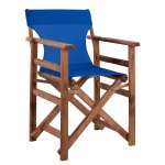 DIREKTOR SESSEL "LIMNOS" AUS NUSSBAUM MIT TEXTILENE IN BLAU