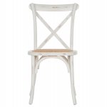 Beechwood chair in white wash color with crossed backrest "Owen"
