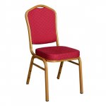Konferenzstuhl Catering Gold "HILTON" in rotem Stoff 44x61x92 cm.
