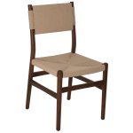 ESSZIMMERSTUHL BUCHENHOLZ WALNUSS-NATURSEIL ECRU 48X52X85Hcm