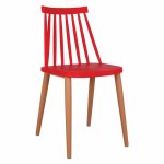 Moderner Esszimmerstuhl VANESSA mit Polypropylen-Sitz, in Rot