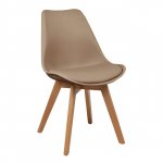Dining Chair WW0033.25 with wooden legs and seat Cappuccino 47x56.5x82cm