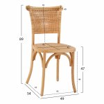 HOLZSTUHL MIT RATTAN STRICK IN NATÜRLICHEM FARBEN 49x54x89 cm