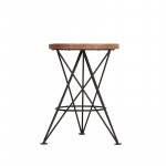 Hocker Holzsitz Industrial Antique Paris Grau-Woodwell