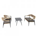 JONAH LOUNGESET | 4-TEILIGES GEWEBE ALUMINIUM NATUR