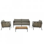INDIE LOUNGESET 4-TEILIG IN ALUMINIUM ANTHRAZIT UND BEIGE