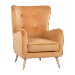Ohrensessel MARTA aus Samt in Farbe Gold