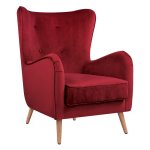 Ohrensessel MARTA aus Samt in Farbe Rot