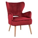 Ohrensessel MYLIE  aus Samt in Farbe Rot