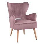 Ohresessel MYLIE  aus Samt in Farbe Rosé