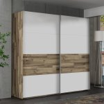 Schiebeschrank SEREN in natürlich weiß 220x55x210 cm