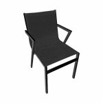 Aluminium Sessel in grau mit schwarzer Textilene 50x61x85 cm