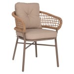 ΠΟΛΥΘΡΟΝΑ ΑΛΟΥΜΙΝΙΟΥ ΜΟΚΑ ΕΠΑΓΓΕΛΜ. RATTAN & ΜΑΞΙΛΑΡΙ ΜΠΕΖ 57x61x74Yεκ.