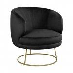 Cocktailsessel Arien in Schwarz mit goldener Basis