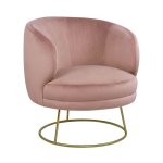 Cocktailsessel Arien in Rose mit goldener Basis