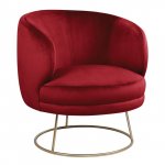 Cocktailsessel Arien in Rot mit goldener Basis