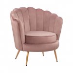 Luxury cocktail armchair COQUILLE made of velvet in color  rosé