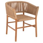 ARMCHAIR IRVINE TEAK WOOD-SYNTHETIC ROPE IN NATURAL COLOR 64x56x76Hcm