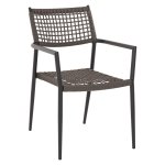 SESSEL TRILAN ALUMINIUM IN SCHWARZ-SYNTHETISCHEM RATTAN IN NATUR 57x59x85cm