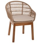 SESSEL AMORA aus recyceltem Teakholz, Gestell aus Aluminium und Polyrattan, 64 x 60 x 87 cm