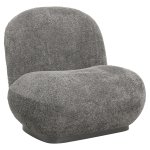 ARMCHAIR GREY BOUCLE FABRIC 85x82x77Hcm