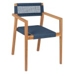 ARMCHAIR CHARLOTTE TEAK WOOD IN NATURAL & BLUE ROPE 59x54x83Hcm