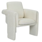 SESSEL WEIß IN STOFF-METALLGESTELL 82x78x87Hcm