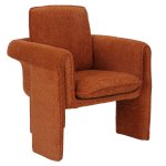 SESSEL ROT ORANGE IN STOFF-METALLGESTELL 82x78x87Hcm