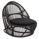 SESSEL ENTROPY NATURPOLIERTES RATTAN MIT KISSEN-SCHWARZ 80x97x85Hcm